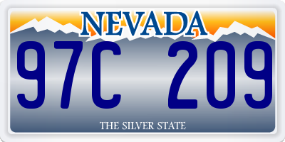 NV license plate 97C209