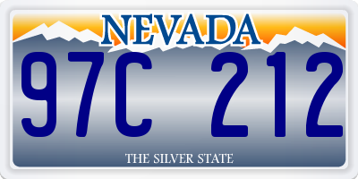 NV license plate 97C212