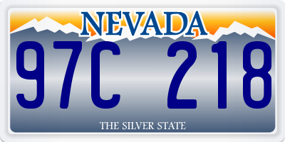 NV license plate 97C218