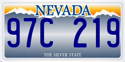 NV license plate 97C219