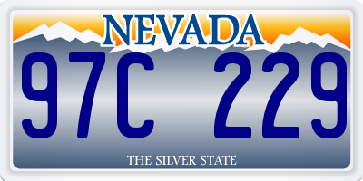 NV license plate 97C229