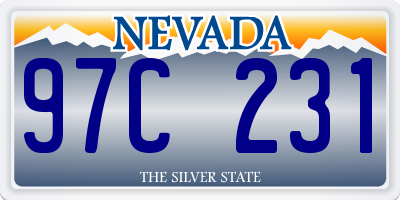 NV license plate 97C231