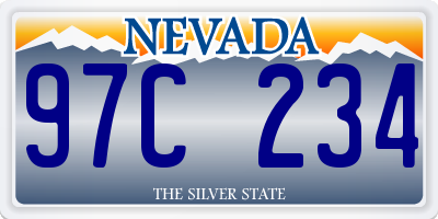 NV license plate 97C234