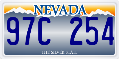 NV license plate 97C254