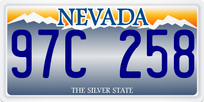 NV license plate 97C258