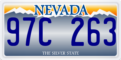 NV license plate 97C263