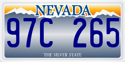 NV license plate 97C265