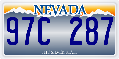 NV license plate 97C287