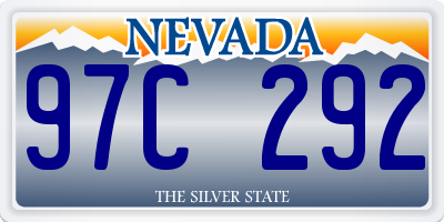 NV license plate 97C292