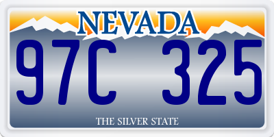 NV license plate 97C325