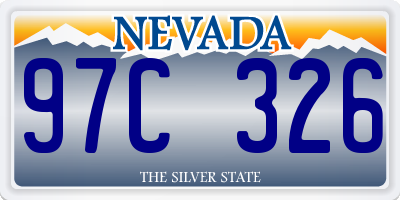 NV license plate 97C326