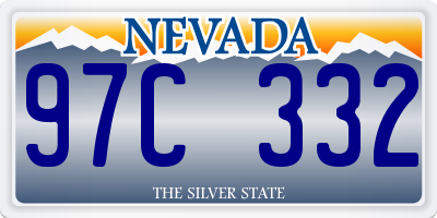 NV license plate 97C332