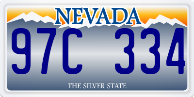 NV license plate 97C334