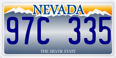 NV license plate 97C335