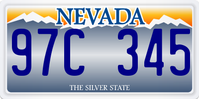 NV license plate 97C345