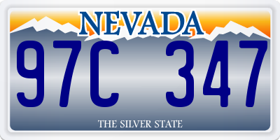 NV license plate 97C347