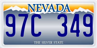 NV license plate 97C349