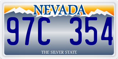 NV license plate 97C354