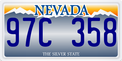 NV license plate 97C358