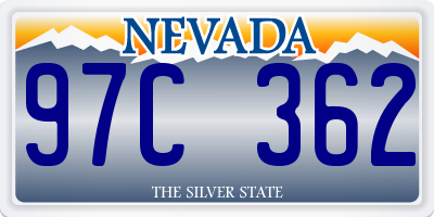 NV license plate 97C362