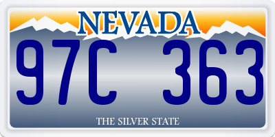 NV license plate 97C363