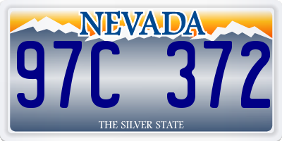 NV license plate 97C372