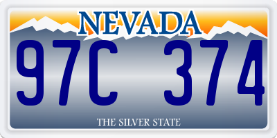 NV license plate 97C374