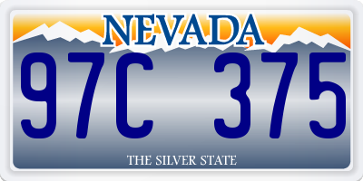 NV license plate 97C375