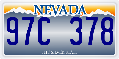 NV license plate 97C378