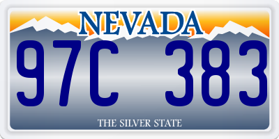 NV license plate 97C383