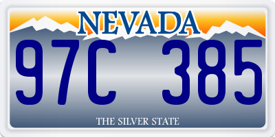 NV license plate 97C385
