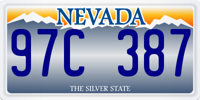 NV license plate 97C387