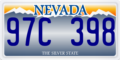 NV license plate 97C398