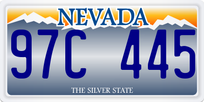 NV license plate 97C445