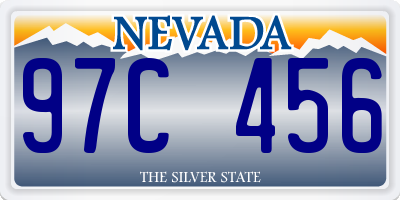 NV license plate 97C456