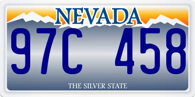 NV license plate 97C458