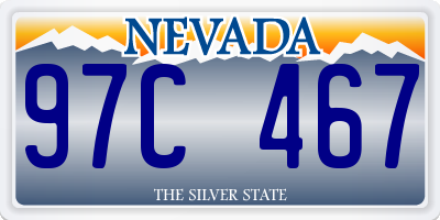 NV license plate 97C467