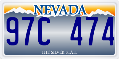 NV license plate 97C474