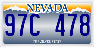 NV license plate 97C478
