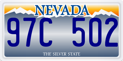 NV license plate 97C502