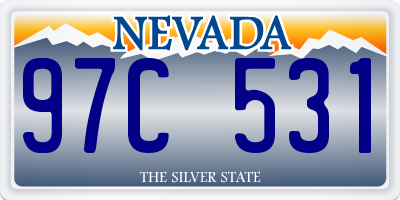 NV license plate 97C531