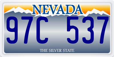 NV license plate 97C537