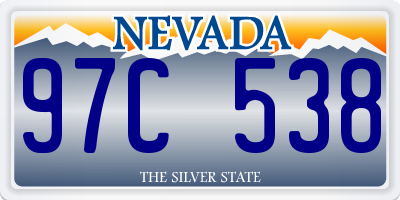 NV license plate 97C538