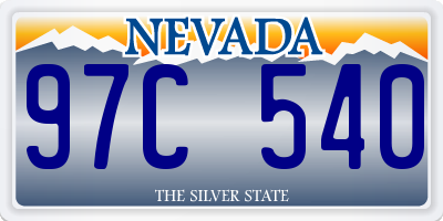 NV license plate 97C540