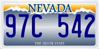 NV license plate 97C542