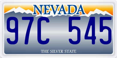 NV license plate 97C545