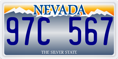 NV license plate 97C567