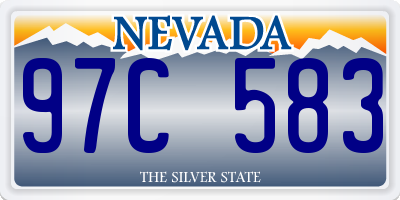 NV license plate 97C583