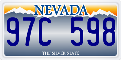 NV license plate 97C598