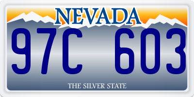 NV license plate 97C603